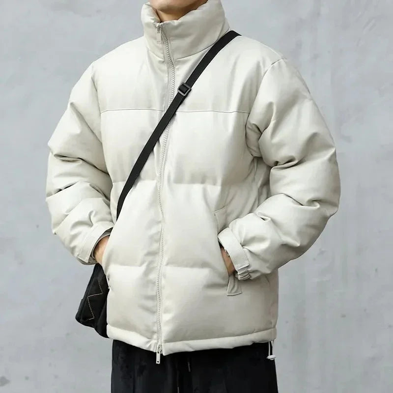 Men Black Winter Parka Padded Casual Jacket