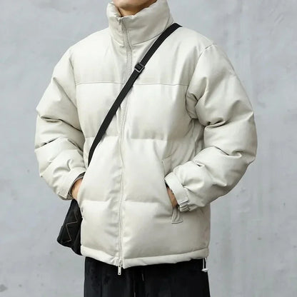 Men Black Winter Parka Padded Casual Jacket
