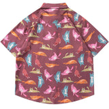 Flattering Funny Cartoon Cat Beach Button Shirt