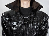 Spring Slim Leather Motorcycle Zipper Jacket