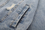 Y2K Embroidery Spider Patch Denim Jacket