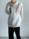 Cozy Embroidered Mink Down Jumper Sweater