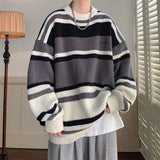 Retro Stripe Pullover Lovers Sweater