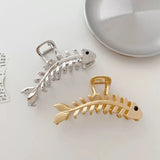 Metal Fish Bone Irregular Hair Claw Clip