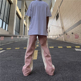 Tassel Wide-leg Patchwork Denim Pants
