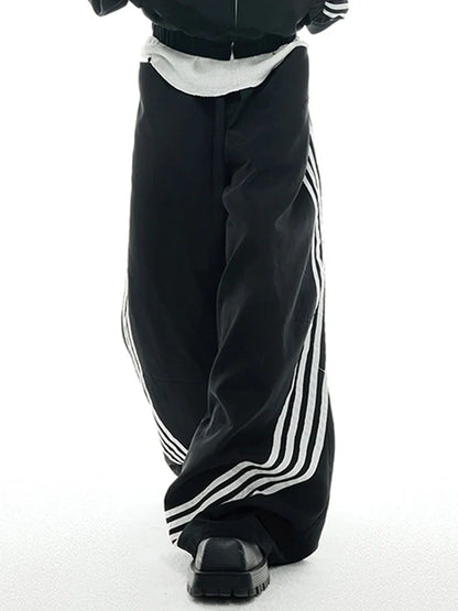 Luxury Designer Cool Baggy Striped Sweatpants