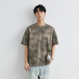 Men's Streetwear Retro Ink Dye Maple Leaf T-Shirt