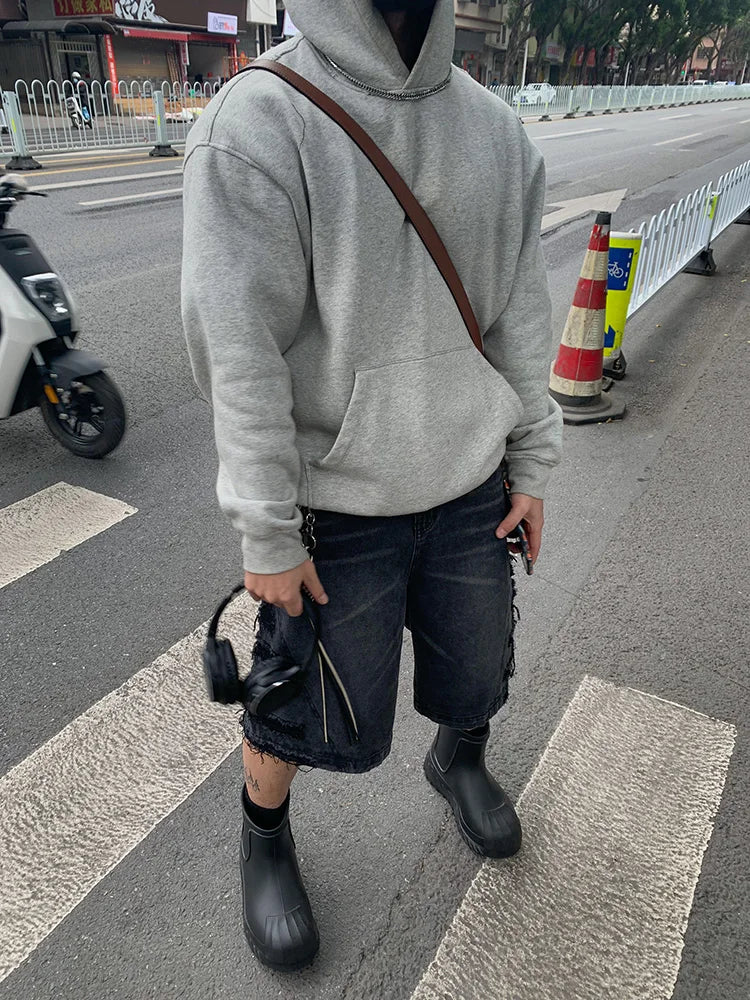 Side-Ripped Washed Jorts