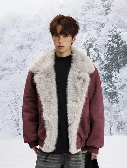 Stylish Single Breasted Loose Faux Fur Jacket