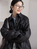 Retro Diamond Grid Lightweight Cotton Puffer Jacket