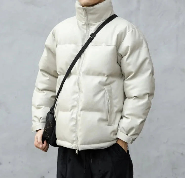 Men Black Winter Parka Padded Casual Jacket