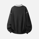 Versatile Faux Two Piece Polo Sweatshirt