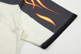 Streetwear Flame Graphic Mesh Jersey Sport T-Shirt