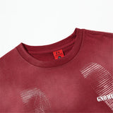Fashionable Bold O-Neck Collar Graffiti Letter T-Shirt