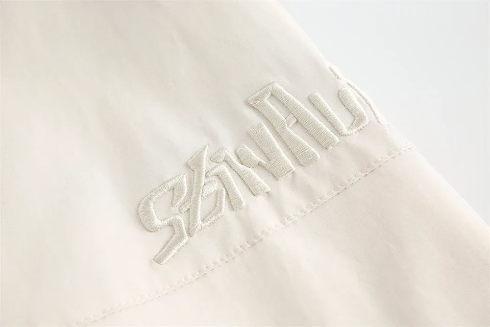 Patchwork Solid Thin Windbreaker Jacket