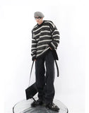 Versatile American Stripe Round Neck Sweater