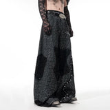 Pearl Patchwork Sequins Denim Jeans
