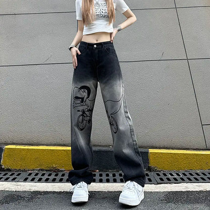 Cozy Cool Gradient High Waist Denim Jeans