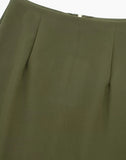 Classic Solid Color Back Zipper Skirt