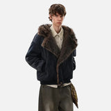 Trendy Streetwear Splicing Faux Fur Hooded Jacket