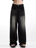Retro Cool Whiskers Black Washed Jeans