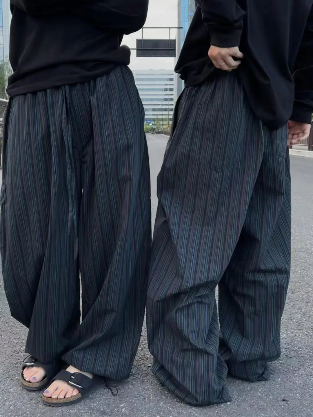 Striped Blade Design Wide Pants