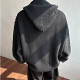 Trendy Knitt Hooded Raw Edge Denim Jacket