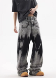 Vintage Patchwork Tie Dye Wide Jeans
