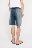 Gradient Ripped Washed Denim Shorts