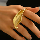 Artistic Gold Calla Lily Statement Ring
