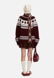 Cozy Soft Fair Isle Knitted Crewneck Sweater