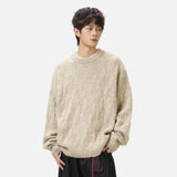 Chunky Mohair Cable Solid Color Knit Sweater