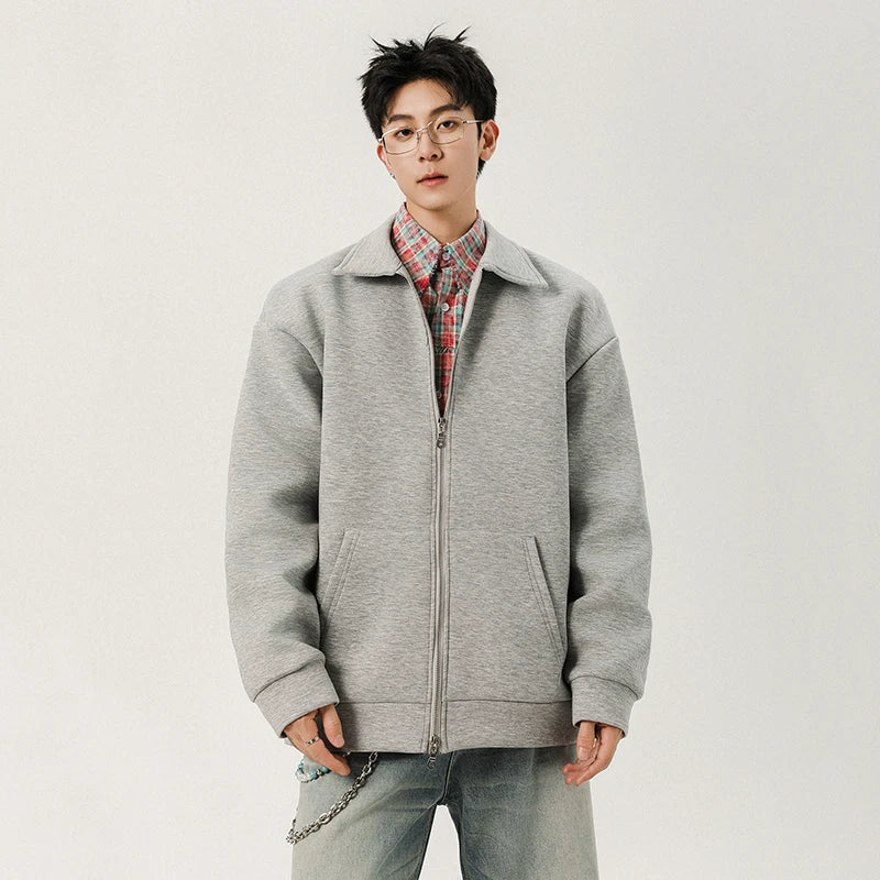 Men Solid Color Korean Style Casual Jacket