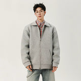 Men Solid Color Korean Style Casual Jacket
