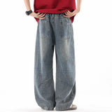 Durable Loose Wide Leg Washed Denim Jeans