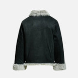 Breathable Single Breasted Faux Fur Jacket