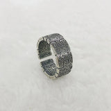 Retro Grass Pattern Punk Gothic Ring