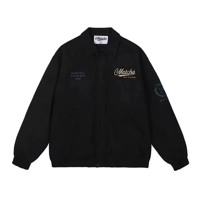 American Style Retro Racing Lapel Hip Hop Jacket