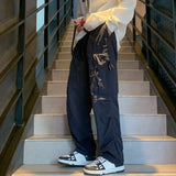 Polyester Dark Baggy Cargo Pants