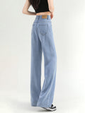 Women Comfort Thin Summer Style High Waist Jeans