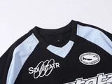 Breathable Graphic Print Racing Sports Cotton T-Shirt