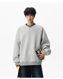 Solid Color Minimalist Round Neck Sweatshirt