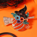 Cute Witch Broom Flower Brooch Pin