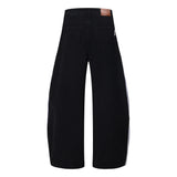 Black Baggy Arc Shaped Vertical Jeans