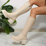 Y2K Vintage Knee High Platform Leather Boot