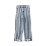 Streetwear High Street Patchwork Zipper Loose Jeans