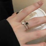 Double Layer Star Zircon Crystal Rings