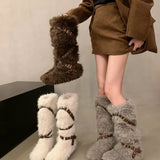 Gothic Y2K Plush Furry Winter Boot