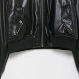 Signature Stylish Black PU Leather Zipper Jacket