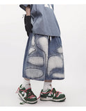 Vintage Distressed Patch Denim Jorts